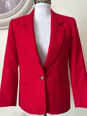 Giorgio Sant Angelo Women’s Blazer Red 100% Wool Vintage Size 4